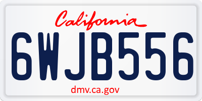 CA license plate 6WJB556