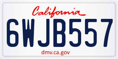 CA license plate 6WJB557