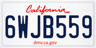 CA license plate 6WJB559