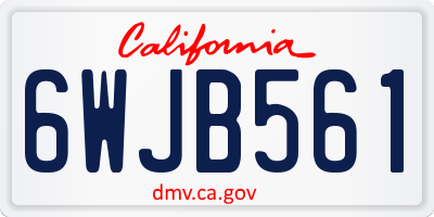 CA license plate 6WJB561