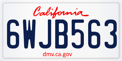 CA license plate 6WJB563
