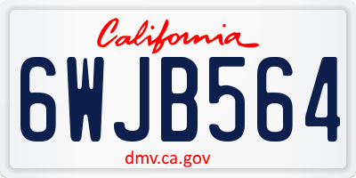 CA license plate 6WJB564