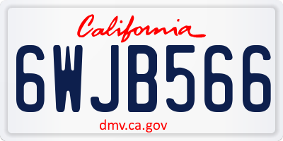 CA license plate 6WJB566