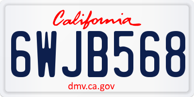 CA license plate 6WJB568