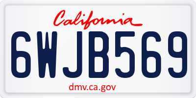 CA license plate 6WJB569
