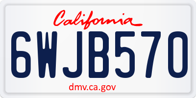 CA license plate 6WJB570