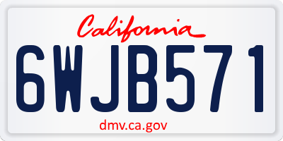CA license plate 6WJB571