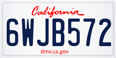 CA license plate 6WJB572