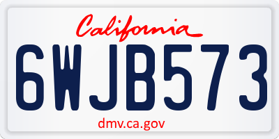 CA license plate 6WJB573