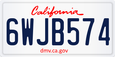 CA license plate 6WJB574
