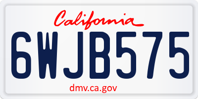 CA license plate 6WJB575