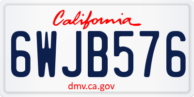 CA license plate 6WJB576