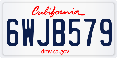 CA license plate 6WJB579