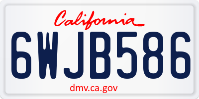 CA license plate 6WJB586