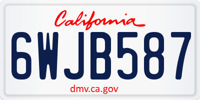 CA license plate 6WJB587