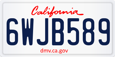 CA license plate 6WJB589