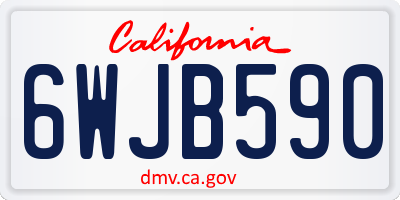 CA license plate 6WJB590