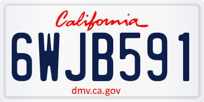 CA license plate 6WJB591