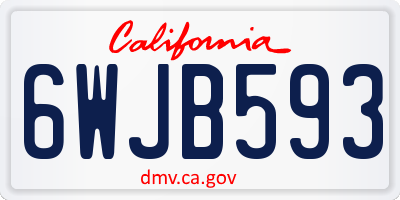 CA license plate 6WJB593