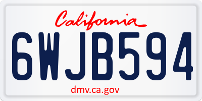CA license plate 6WJB594