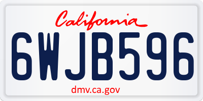 CA license plate 6WJB596