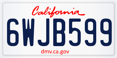 CA license plate 6WJB599