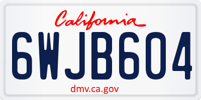 CA license plate 6WJB604
