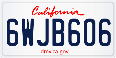 CA license plate 6WJB606
