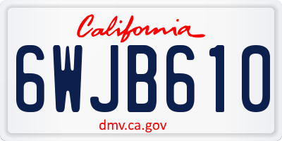 CA license plate 6WJB610