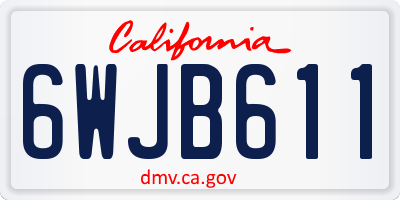 CA license plate 6WJB611