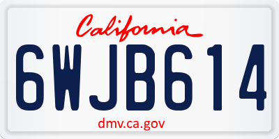 CA license plate 6WJB614