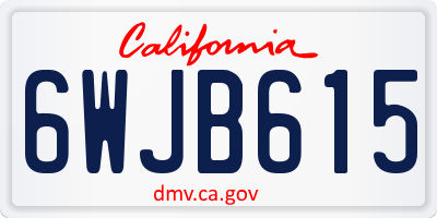 CA license plate 6WJB615