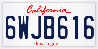 CA license plate 6WJB616