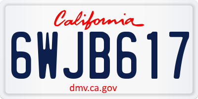 CA license plate 6WJB617