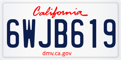 CA license plate 6WJB619