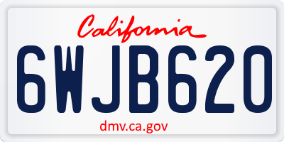 CA license plate 6WJB620