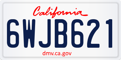 CA license plate 6WJB621