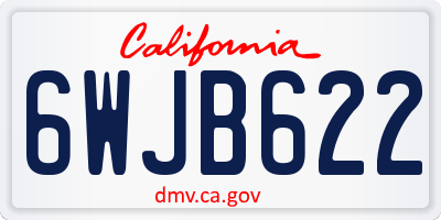 CA license plate 6WJB622