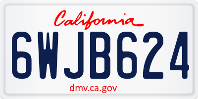 CA license plate 6WJB624