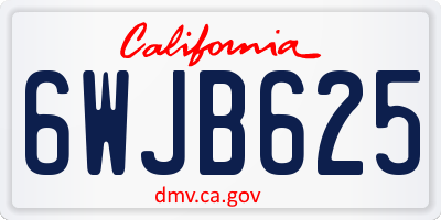 CA license plate 6WJB625