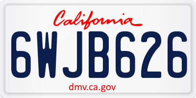 CA license plate 6WJB626