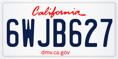 CA license plate 6WJB627