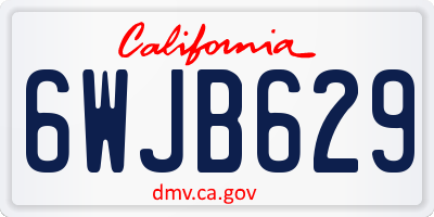 CA license plate 6WJB629
