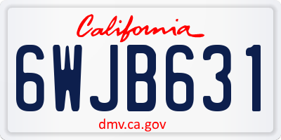 CA license plate 6WJB631