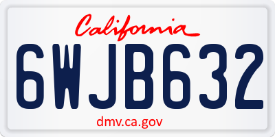 CA license plate 6WJB632