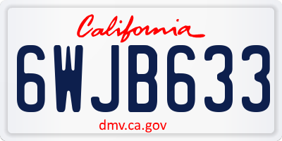 CA license plate 6WJB633
