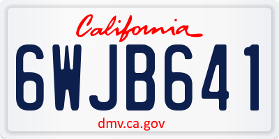 CA license plate 6WJB641
