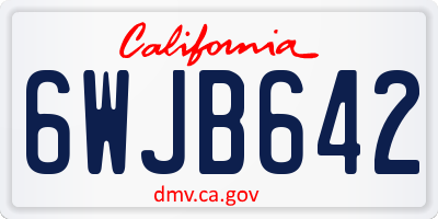 CA license plate 6WJB642