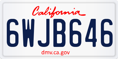 CA license plate 6WJB646