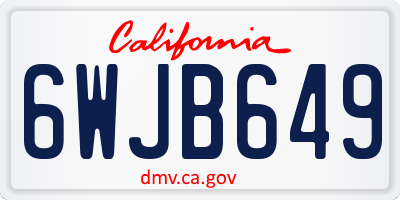 CA license plate 6WJB649